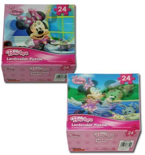 Disney Minnie Bowtique 24Pc Lenticular Puzzle Case Pack 6
