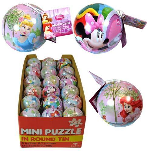 Disney Round Puzzle Tins Minnie Mouse Princess Case Pack 36
