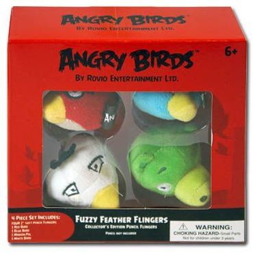 Angry Birds 2 Inch Fuzzy Plush Pencil Toppers 4Pk Case Pack 24