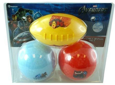 Avengers Plastic Ball Sport 3Pk Assorted Case Pack 4