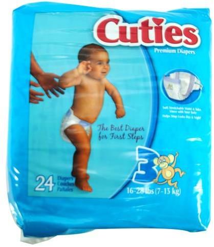 Cuties Premium Diaper Convenience Stage 3 16-28 lb Case Pack 6