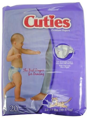 Cuties Premium Diaper Convenience Stage 4 22-37 lb Case Pack 6