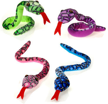 18"" 4Asst. Color Posable Snakes- Case Pack 48