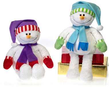 16"" Bb Snowman In 2 Asst. Trims - Case Pack 12