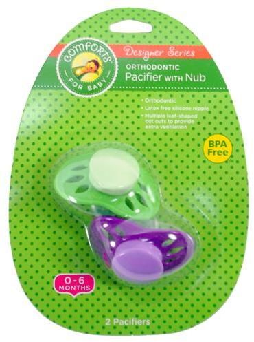Comforts Ortho Pacifier with Nub Assorted Colors Case Pack 36