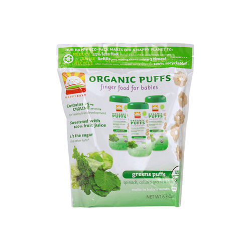 Happy Baby Organic Puffs Greens - 6.3 oz - Case of 6
