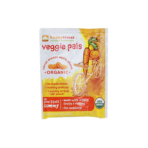 Happy Baby HappyTimes Veggie Pals Chews Organic Carrot Orange Apple - 0.7 oz - Case of 20