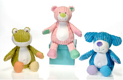 11"" 3 Asst. Cuddle Baby Bear, Dog, Frog. Case Pack 18