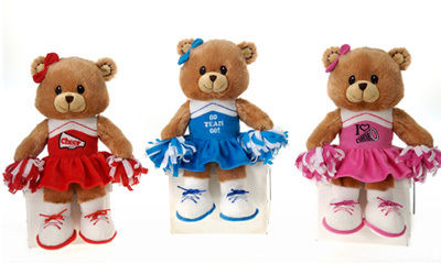 12"" Bear In 3 Asst. Cheerleader Outfit - Case Pack 12