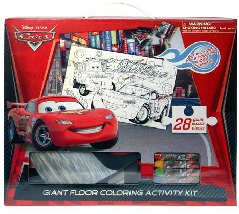 Disney Cars 2 Coloring Floor Puzzle 28Pc 4 Crayons Case Pack 12