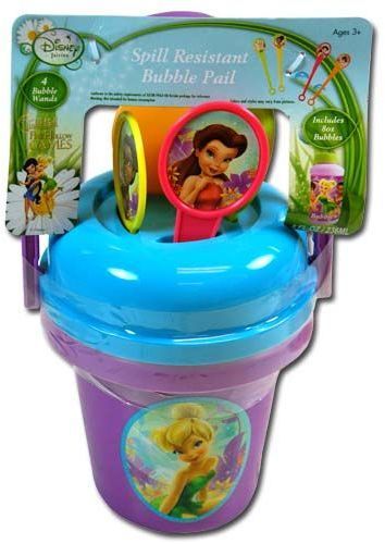Disney Fairies Bubble Bucket 8 Oz 4 Chunky Wands Case Pack 12