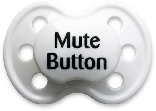 BooginHead Mute Button White Pacifier