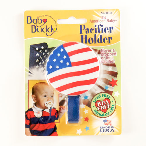 American Baby Pacifier Holder US Flag Case Pack 24