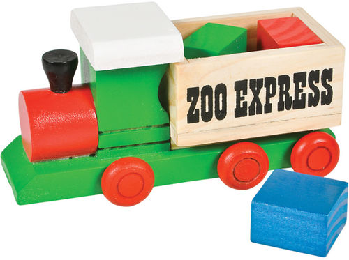 5"" Wooden Zoo Train Block Set