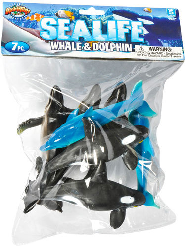 5.5""-7.5"" 7Pcs Whale/Dolphin Pvc Bag