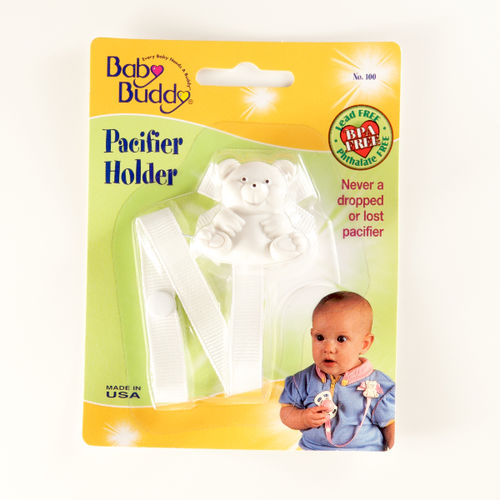 Bear Pacifier Holder White Case Pack 18