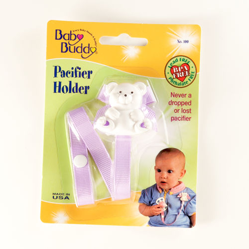 Bear Pacifier Holder Lilac Case Pack 18