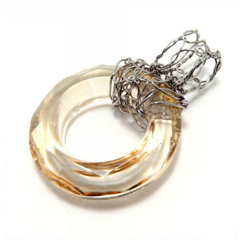 Swarovski Crystal Circle Design 925 Sterling Silver Pendant