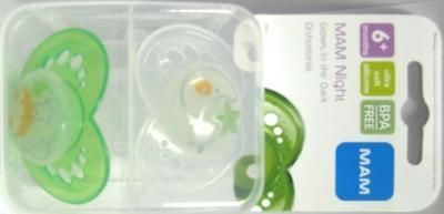 Mam 6Mth+ Night Sili Pacifier Case Pack 24