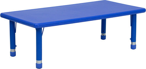 24''W x 48''L Height Adjustable Rectangular Blue Plastic Activity Table
