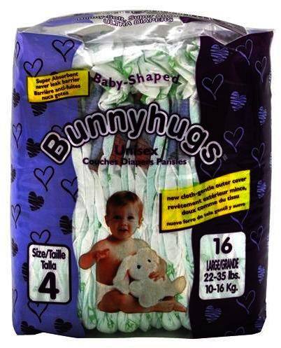 Bunnyhugs Large Baby Diapers Sz 4 (22-35 Lbs) Case Pack 8