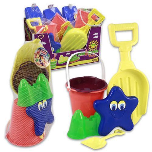 Sand Toys 6 Piece Bucket and Tools Case Pack 8