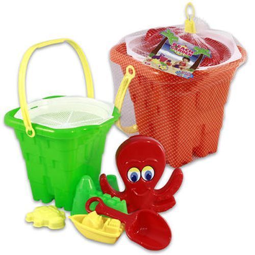 Sand Toys 8 Piece Bucket and Tools Case Pack 9