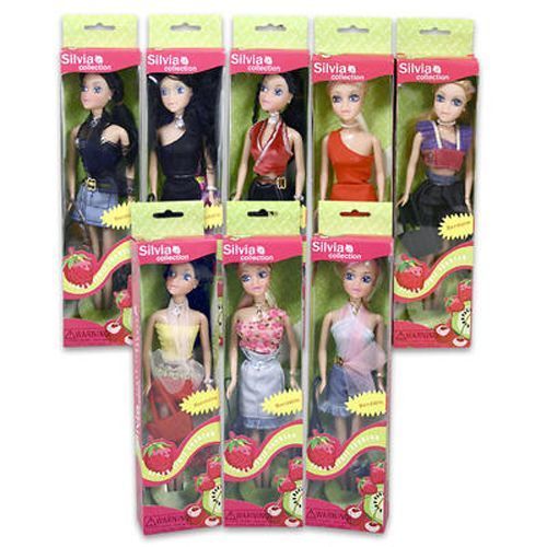 Silvia Colleciton Bendable Doll 11.5"" 8 Assorted Case Pack 96