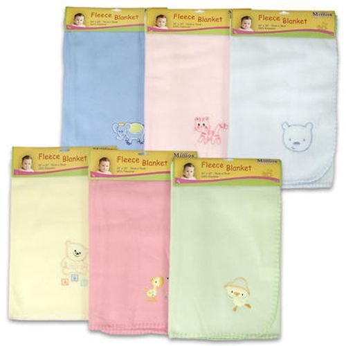 Baby Blanket 30 Inches Embroidered Case Pack 36