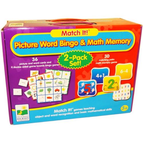 Match It! Picture Word Bingo & Math Memory 2-Pack