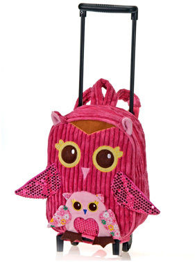 11""X9"" Girly Pink Owl Trolley Case Pack 6
