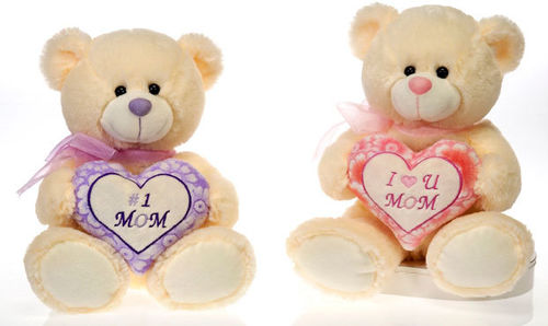 10"" Sitting Creme Color Bear W/ 2Asst. Case Pack 12