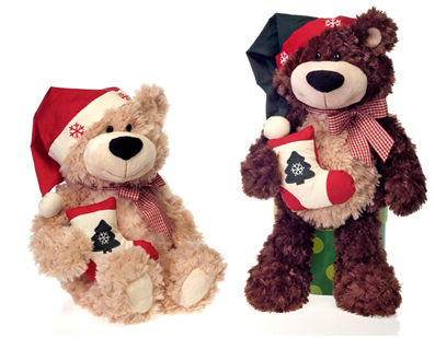 18"" 2 Asst. Bean Bag Xmas Bears Holding Case Pack 6