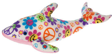 20"" White Dolphin W/ Flower/ Peace Print Case Pack 24