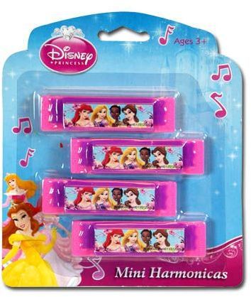 Disney Princess 7""x6""x.25"" 4Pk Mini Harmonica Case Pack 24