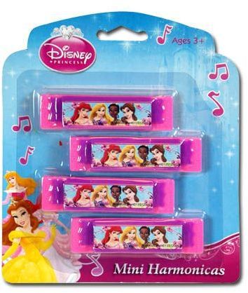 Disney Princess 7""x6""x.25"" 4Pk Mini Harmonica Case Pack 24