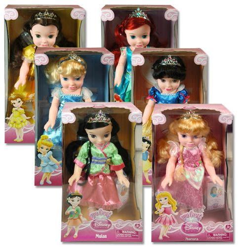 Disney Princess? 8.5""x5""x16""?Toddlers Doll Case Pack 4