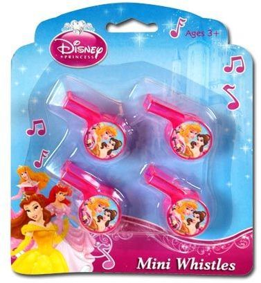 Disney Princess 7""x6""x1"" 4Pk Mini Toy Whistle Case Pack 24