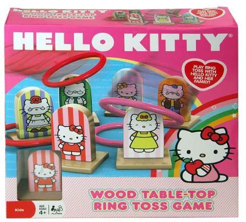 Hello Kitty 10.5""x10.5""x2.5"" Wood Ring Toss Game Case Pack 6