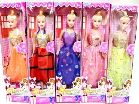 Wholesale Single Princess Doll with Pretty Dress Assorted Colors Case Pack 48