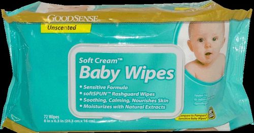 Good Sense Baby Wipes Unscented 72ct- Soft Pack w/lid Case Pack 12