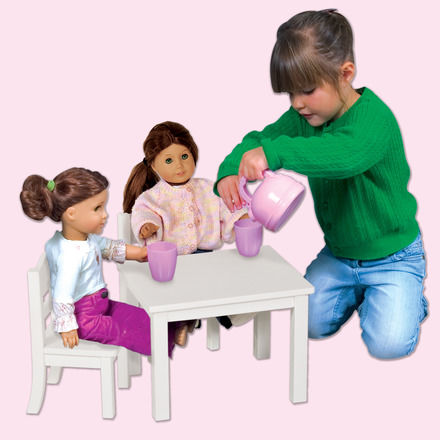 Doll Table and Chair Set White