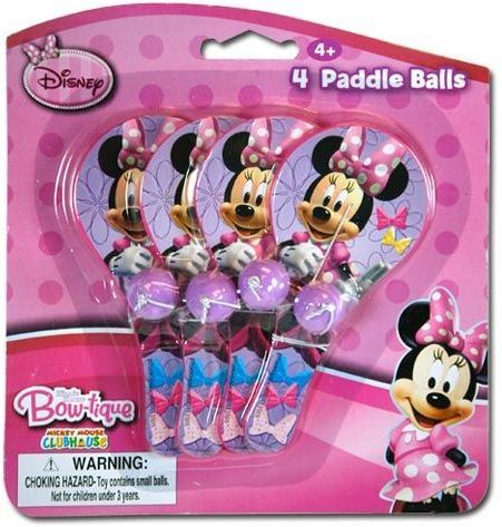 Disney Minnie Mouse 4Pk Mini Paddle Ball Case Pack 24