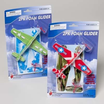 Foam Glider Airplane 2 Pack Case Pack 24