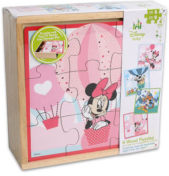 Disney Minnie Mouse Wood Puzzle 4In1 Set Case Pack 12
