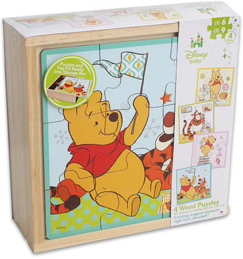 Disney Winnie the Pooh Wood Puzzle 4in1 Case Pack 12