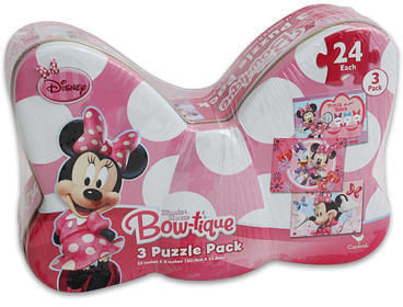 Disney Minnie 3Pk 24 Pc Puzzles Bow Case Case Pack 6