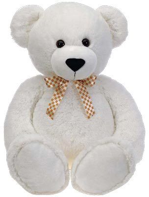 38"" White Cuddle Bear W/Ribbon Case Pack 3