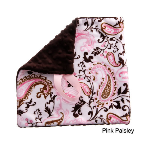 BB Emerald Pink Paisley Soft Newborn Toddler Boy Girl Baby Paci&#64257;er Security Travel Blanket