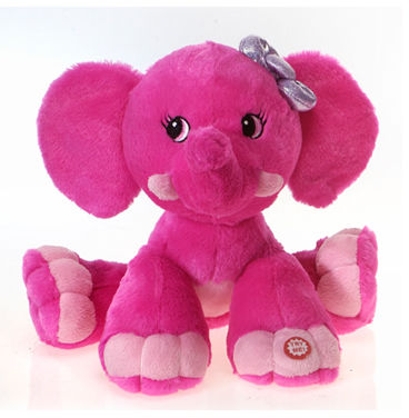 9"" Pink Elephant With Sound Case Pack 12